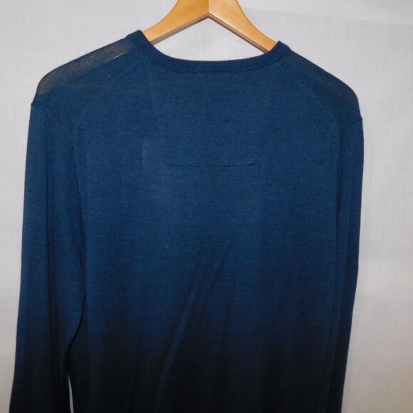 Calvin Klein Mens L Blue V Neck Merino Wool Light Sweater New w Tag - Picture 8 of 9